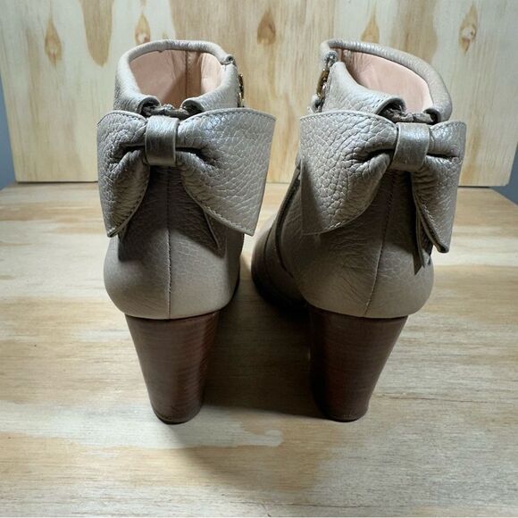 Kate Spade Lanise Taupe Bow Ankle Boots Women’s Size 7.5 - Picture 6 of 8